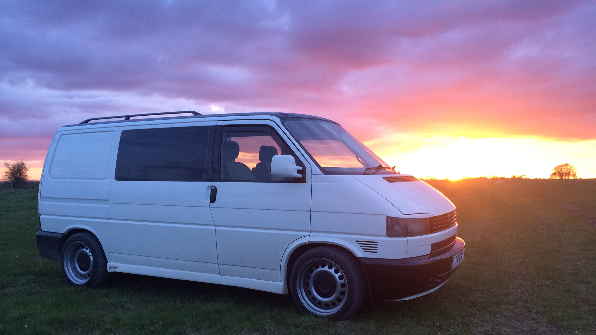 Parked up on the northern edge of Salisbury Plain at sunset