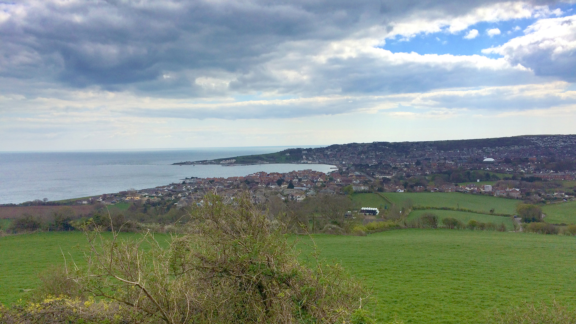 Looking our across Swanage in Dorset