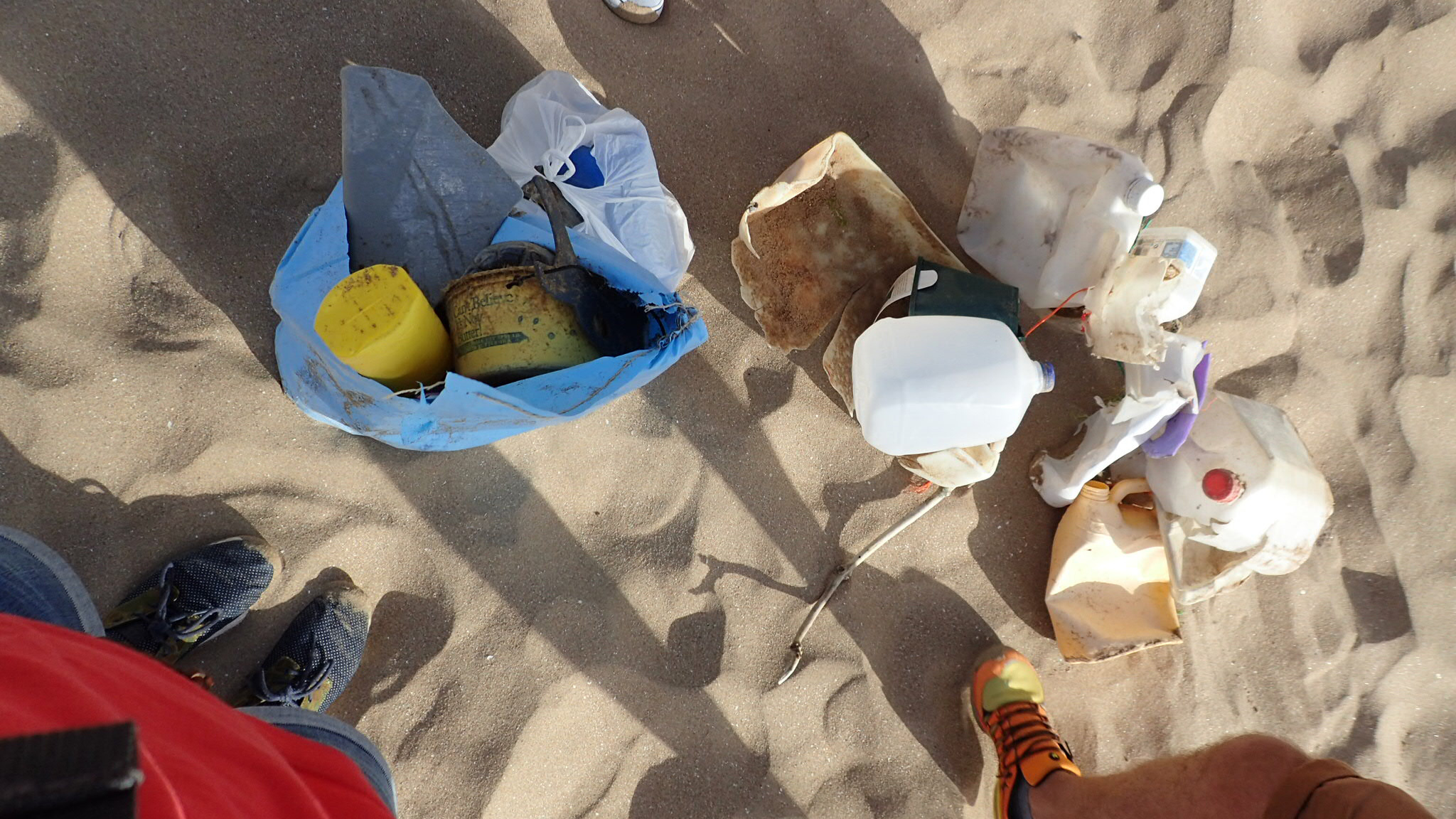 The collection of plastic picked up between Putsborough and Woolacombe
